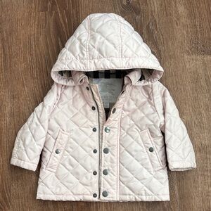 Burberry Kids Light Pink Quilted Puffer Coat